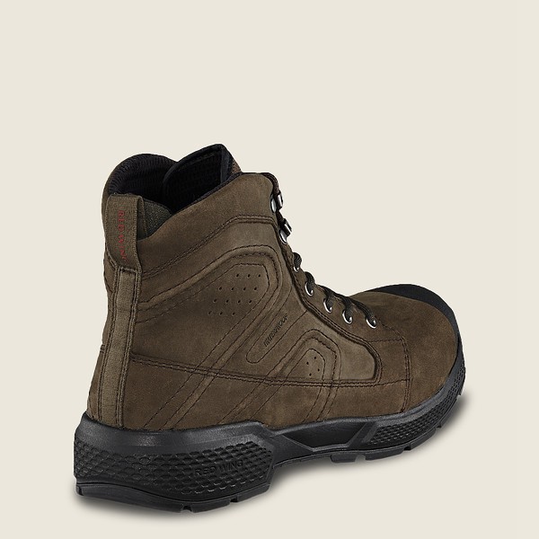 Mens Red Wing Exos Lite - 6-inch Waterproof Soft Toe - Work Boots Dark Olive - JYN031289